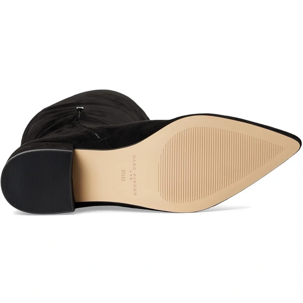 NEW Marc Fisher Women's LTD Lottie Over The Knee Black Suede Dress Boots 5.5 - Picture 6 of 7